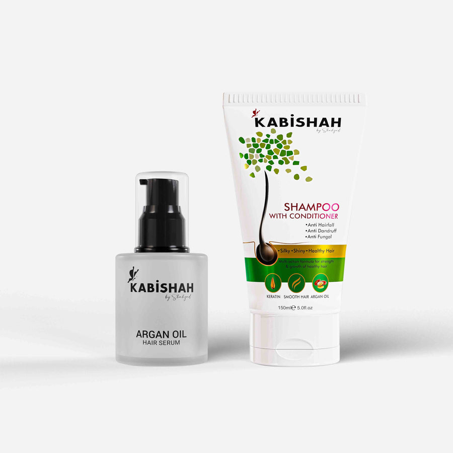 Hair Care Bundle: Argan Oil Hair Serum + Shampoo