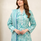 03 Piece Stitched Embroidered with Printed Chiffon Dupatta Komal Lawn