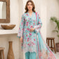 03 Piece Stitched Embroidered with Printed Chiffon Dupatta Komal Lawn
