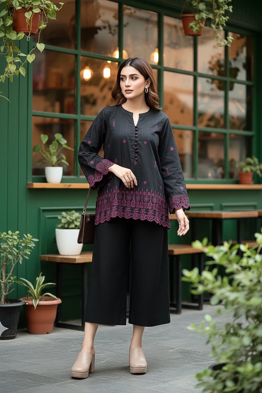 01 Piece Ready to wear Embroidered Shirt