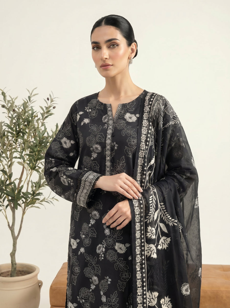 03 Piece Unstitched Printed Lawn