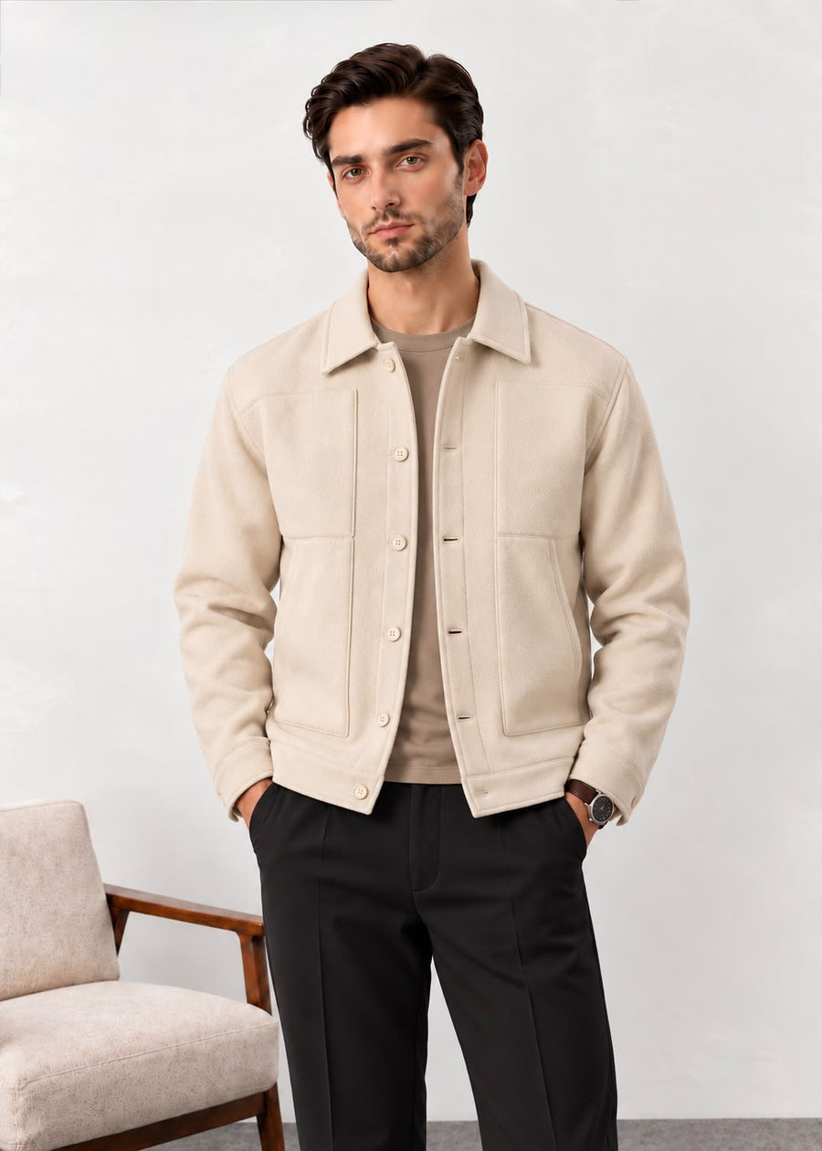 Light Beige Wool Belmont Jacket