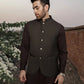 Dark Brown Suiting Waistcoat - Round Cut - Men