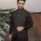 Dark Brown Suiting Waistcoat - Round Cut - Men
