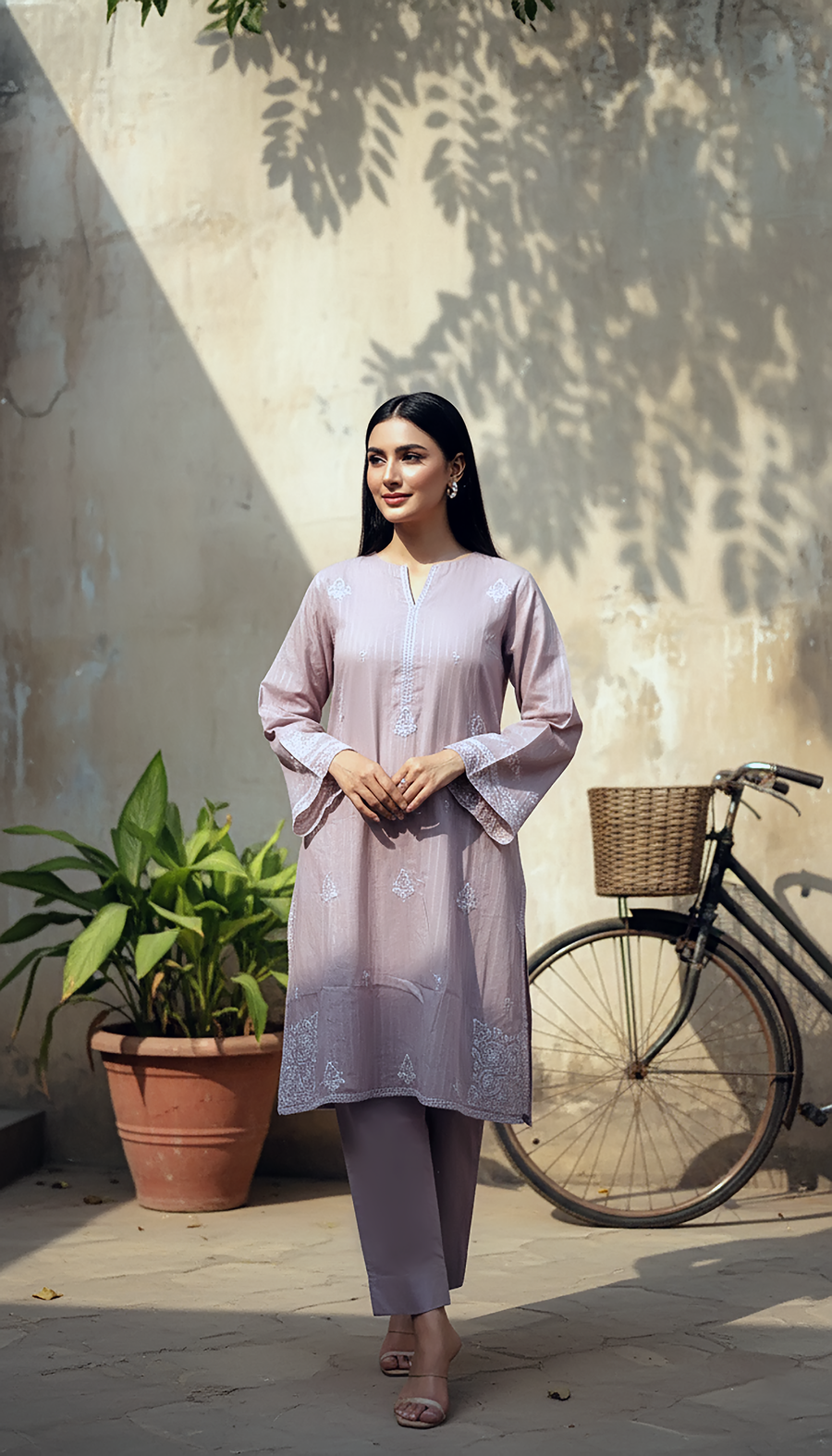02 Piece Ready to wear Embroidered Shirt & Trouser