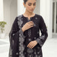03 Piece Stitched Monochrome Embroidered Chiffon Dupatta