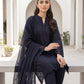 03 Piece Stitched Monochrome Embroidered Chiffon Dupatta