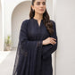 03 Piece Stitched Monochrome Embroidered Chiffon Dupatta