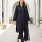 03 Piece Stitched Monochrome Embroidered Chiffon Dupatta