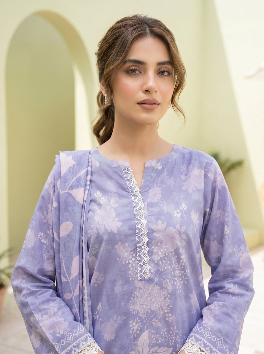 03 Piece Unstitched Printed Lawn
