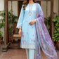 03 Piece Unstitched Dyed Embroidered with Printed Lawn Dupatta