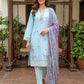 03 Piece Unstitched Dyed Embroidered with Printed Lawn Dupatta