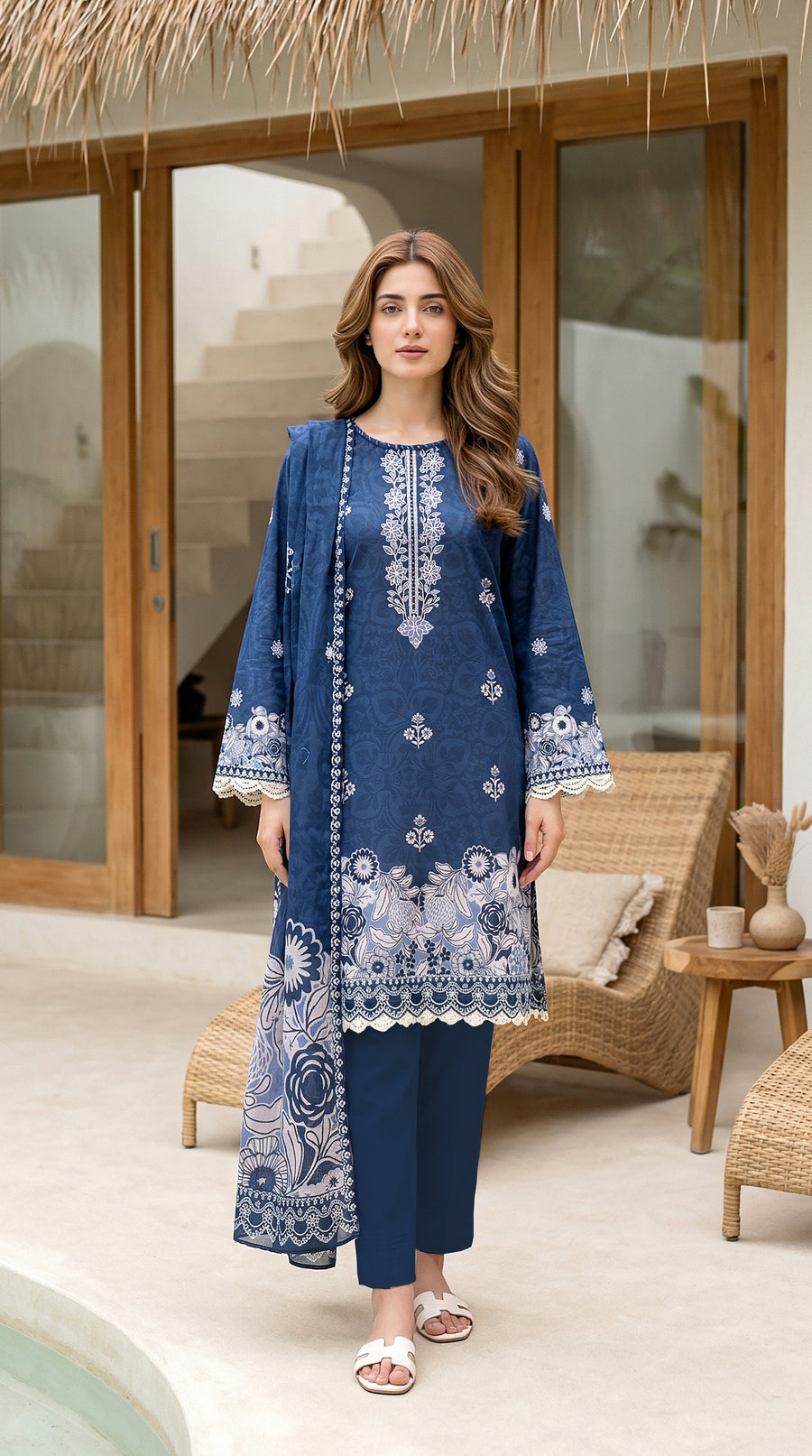 03 Piece Unstitched Printed Lawn