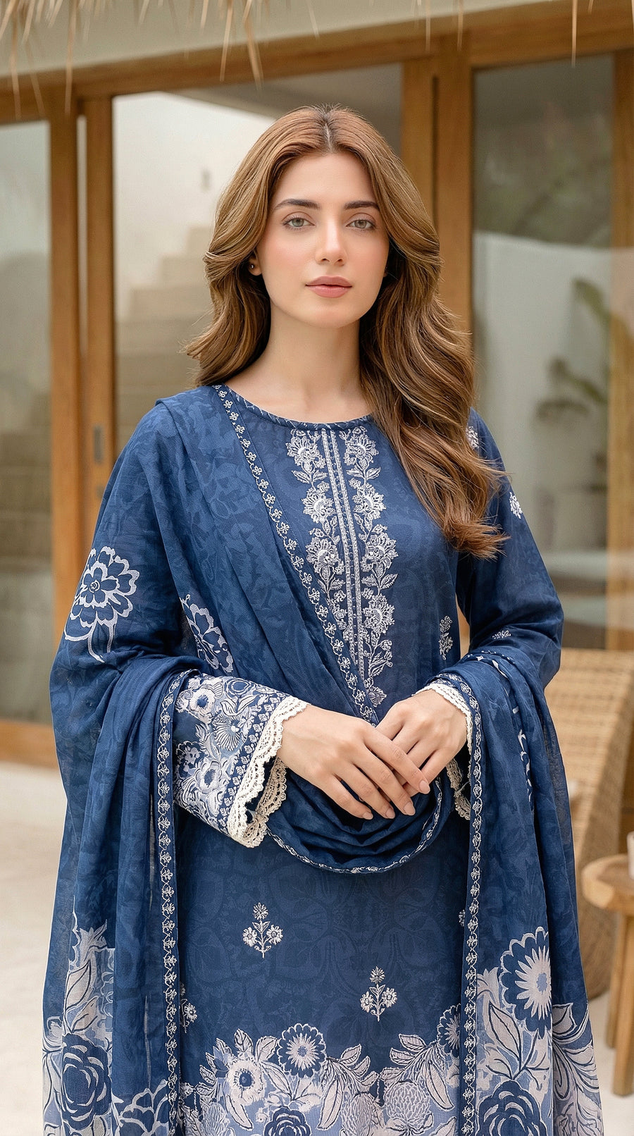 03 Piece Unstitched Printed Lawn