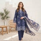 03 Piece Unstitched Printed Embroidered with Printed Chiffon Dupatta