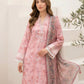03 Piece Unstitched Printed Embroidered with Printed Chiffon Dupatta