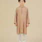 Mehrab - Sandstone Raw Silk Embroidered Kurta Trouser - Kids