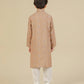 Mehrab - Sandstone Raw Silk Embroidered Kurta Trouser - Kids