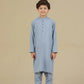 Sapphire Blue Blended Kurta Trouser - Kids