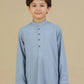 Sapphire Blue Blended Kurta Trouser - Kids