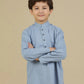 Sapphire Blue Blended Kurta Trouser - Kids