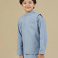 Sapphire Blue Kurta Trouser with Blended Waistcoat - Kids