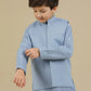 Sapphire Blue Kurta Trouser with Blended Waistcoat - Kids