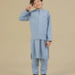 Sapphire Blue Kurta Trouser with Blended Waistcoat - Kids