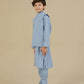 Sapphire Blue Kurta Trouser with Blended Waistcoat - Kids
