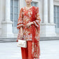 03 Piece Stitched Embroidered with Printed Chiffon Dupatta Komal Lawn