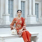 03 Piece Stitched Embroidered with Printed Chiffon Dupatta Komal Lawn
