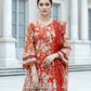03 Piece Stitched Embroidered with Printed Chiffon Dupatta Komal Lawn