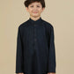 Navy Blue Soft Cotton Kurta Trouser - Kids