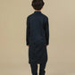 Navy Blue Soft Cotton Kurta Trouser - Kids