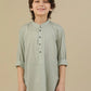 Mint Soft Cotton Kurta Trouser - Kids