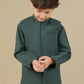 Bottle Green Kurta Trouser with Blended Waistcoat - Kids
