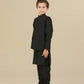Midnight Black Kurta Trouser with Blended Waistcoat - Kids