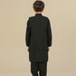 Midnight Black Kurta Trouser with Blended Waistcoat - Kids