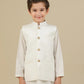 Off White Suiting Waistcoat - Straight Cut Buttoned  - Kids