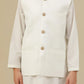 Off White Suiting Waistcoat - Straight Cut Buttoned  - Kids