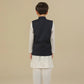 Off White Kurta Trouser with Blue Suiting Waistcoat - Straight Cut - Kids