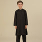 Dark Brown Blended Kurta Trouser - Kids