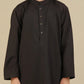 Dark Brown Blended Kurta Trouser - Kids