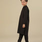 Dark Brown Blended Kurta Trouser - Kids