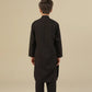 Dark Brown Blended Kurta Trouser - Kids