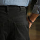 Black Urban Pleat Relaxed Jeans