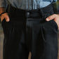 Black Urban Pleat Relaxed Jeans