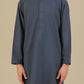 Charcoal Grey Blended Kurta Trouser - Kids