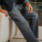 Grey Urban Pleat Relaxed Jeans