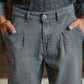 Grey Urban Pleat Relaxed Jeans